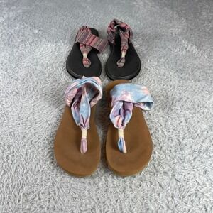 Sanuk Yoga Sling 2 Tie Dye Comfort Casual Flip Flop Sandals Womens Size 40